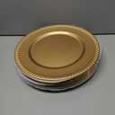 Suwimut 12 Pack Plastic Gold Charger Plates, 13 Inch Reusable Round Beaded Charger Plates, Decorative Dinner Chargers Bulk Serving Plate for Wedding, Party, Catering Event, Tabletop Decor