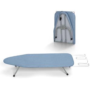 Small Ironing Board Tabletop with Cover and Pad, BlissBoard Mini Folding Iron Board Portable with Non-Slip Feet, Compact Ironing Table for Travel, 31"x12", Blue