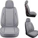 LINGVIDO Car Seat Covers, Breathable and Waterproof Faux Leather Automotive Seat Covers for Cars SUV Truck Sedan,Universal Driver Seat Cover with Backrest (Front Seat, Gray)