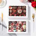50 Pack 9 " x 6" x 2" Cookies Macaron Boxes for 12, Bakery Cakesicle Chocolate Covered Strawberries Boxes with Window Ore Cocoa Bombs Pastry Chocolate Boxes