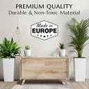 Mueller M-Resin Heavy Duty Tall Planters for Outdoor Plants, Indoor Grande Plant Pots, Boxes, Trees, Flower Pots, 2-Piece Set, 24, Modern Design, Built-in Drainage, Front Porch Decor, White