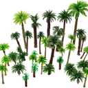 36pcs Palm Trees, Ho Scale Bushes, Plastic Trees for Projects 1.5-6 inch(3-16 cm), Miniature Trees