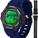 SOCICO Kids Digital Watches for Girls Boys, 5ATM Waterproof, 7 Color Lights Waterproof Watches for Kid with Alarm Stopwatch, Soft Band Wrist Watch Gifts for Kids Ages 5-12