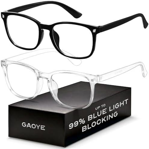 Blue Light Blocking Glasses - Fashion Square Eyeglasses, Anti UV Ray Computer Gaming Glasses Blue Blockers for Women/Men