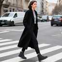 Shupua Boots for Women Winter Combat Boots Womens Ankle Boot Shoes Warm Snow Booties Hiking Sneakers with Zipper (6, Black)