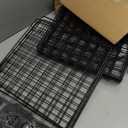 Amazon Basics 6-Cube Wire Grid Stackable Storage Organizer, Metal Shelving Unit, No-Tool Assembly, 26"W x 38"H x 12.6"D, Black