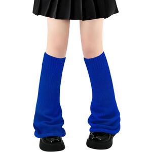 Olreco Leg Warmers Kawaii Leg Warmers Y2K Harajuku Legs Warmer for Girls Women Gyaru Cutecore Lolita Accessories Gothic Socks (One Size, B Royal Blue Flared)