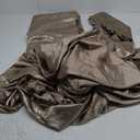 Homiest 4pcs Satin Sheets Set Luxury Silky Satin Bedding Set with Deep Pocket, 1 Fitted Sheet + 1 Flat Sheet + 2 Pillowcases (Queen Size, Taupe)