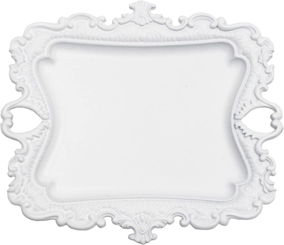 Vintage Small White Ring Dish, Birthday & Wedding Gifts for WomenWedding Ring Tray (White (1 Pack))