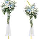 Wedding Arch Backdrop Stand(8FT&6.8FT), Metal Balloon Arch Stand, Ideal for Wedding Ceremony Baby Shower Birthday Party Garden Floral Decoration, Gold