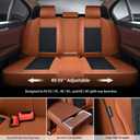 Car Seat Covers Full Set, Leather Seat Covers for Cars, Breathable Seat Cover, Suitable for SUV/Truck/Sedan/Automotive (Brown, 5 Piece)