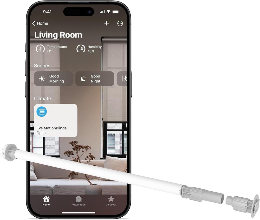 Eve MotionBlinds (Matter) Upgrade Kit for Roller Blinds  Motor to Upgrade existing Indoor Blinds, Open/Close Automatically, Control via Voice/app, Schedules & Scenes, Requires Thread Border Router
