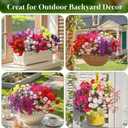 Alupssuc 24 Bundles Artificial Flowers for Outdoors, Faux Spring Flowers for Decoration, UV Resistant Silk Morning Glory with Eucalyptus Realistic Fake Flowers for Yard Planter Porch Garden, 8 Colors