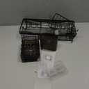 Shower Caddy Adhesive Shower Organizer 7-Pack, Rustproof Stainless Steel Bathroom Shelves, Large Capacity No-Drill Rack Storage Accessories with Soap Dish Toothbrush Holder &24 Hooks Home Decor (7-Piece Set, Black)