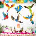 9 x 6 Pieces Tropical Birds Honeycomb Paper Cutouts Hanging Parrot Hawaiian Luau Tropical Party Decorations for Summer Beach Jungle Safari Rainforest Theme Birthday Party Home Classroom Decor Supplies