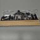 Pinkunn Metal Nativity Sets for Christmas Decorations Black Metal Nativity Scene with Wooden Base for Christmas Xmas Home Indoor Office Kitchen Table Shelf Mantel Tabletop Decor(Classic)