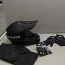 Adult ATV Dirt Bike Helmet with Goggles, Gloves & Mask Quick Release Buckle Adjustable Sun Visor Motorcycle Adult Helmet Off-Road Motocross Downhill Moped MX for Unisex-Adult (Medium, Matte Black)