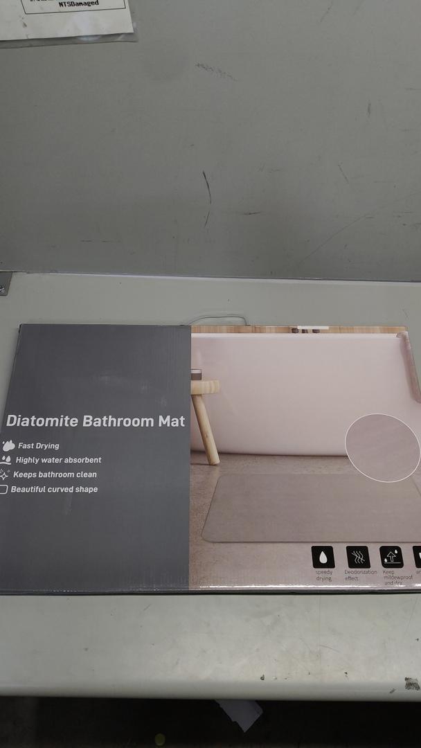 Stone Bath Mat,Diatomaceous Earth Shower Mat Non Slip, Super Absorbent Quick Drying Bathroom Floor Kitchen Counter, Easy to Clean (23.6"x15.4" - Dark Gery)