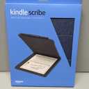 Amazon Kindle Scribe Fabric Folio Cover with Magnetic Attach, Sleek Protective Case - Denim (Blue)