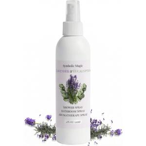 Symbolic Magic Lavender Eucalyptus Bathroom Spray  Essential Oil Shower Aromatherapy Spray for SpaLike Shower Steam  Eucalyptus Shower Spray, Relaxing Pillow Mist & Room Spray