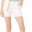 Amazon Essentials Women's 5" Inseam Drawstring Linen Blend Shorts (Available in Plus Size) (4X, White)