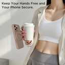 Magnetic Phone Ring Grip Holder, Silicone Finger Loop Grip, Compatible with MasSafe, Back of Phone for iPhone Pro Max/Plus/16/15/15/14/13/12 Series, Light Brown