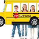 School Bus Photo Prop Selfie Frame Back to School Backdrop Party Decoration First Day of School Photo Booth Welcome Party Banner Supplies for Students Teacher Birthday Yellow Bus Party Sign