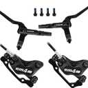 MEROCA M4S 4-Piston Mountain Bike Hydraulic Disc Brakes Front 850mm Rear 1550mm Hydraulic Brake Ebike Hydraulic Brakes Split Front/Rear Calipers Bike Disc Brake