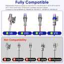 Upgrade Anti-Tangle Vacuum Attachments Head Replacement Parts for Dyson V7 V8, Cyclone V10,V11,V15 Cordless Vacuum Cleaner, Quick Release Motor-Head Brush Roller, for Carpets and Hardwood Floors