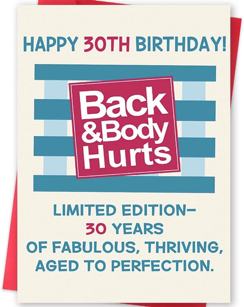 3 x Funny 30th Birthday Card Gifts for Women Men, Happy 30th Birthday Decorations for Him Her, Unique 30 Year Old Birthday Gifts for Wife Husband