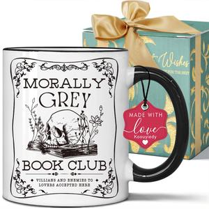 Book Club Gothic Skeleton Mug Gifts for Books Lover - Unique Gift for Fantasy Book Lovers, Bookish Gifts, Librarian Gift for Readers Bookworm