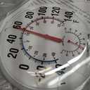 Circrane 13.25 Inch Round Thermometer with Hygrometer, Large Indoor Wall Patio Bimetal Weather Thermometer, No Battery Required, White