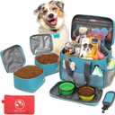 Dog Travel Bag for Traveling| Week Away/Overnight Travel Accessories with Multi-Function Pockets|Pet Travel Set for Dog and Cat|Ultimate Gift for Dog Moms &Dads, Doggy Lovers &Pet Owners (Sea Blue)