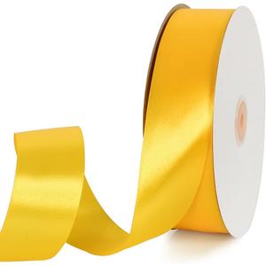 TONIFUL 1-1/2 Inch (40mm) x 100 Yards Yellow Wide Satin Ribbon Solid Fabric Ribbon for Gift Wrapping Chair Sash Valentine's Day Wedding Birthday Party Decoration Hair Floral Craft Sewing