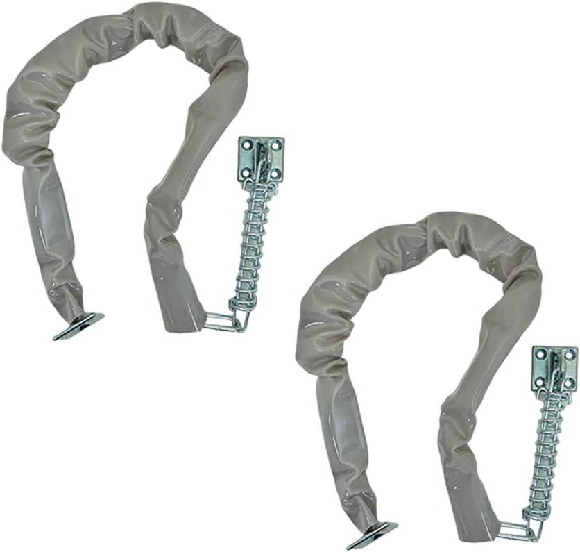 QCAA Extra Heavy Storm Door Chain Check, 25-1/2" Length, Zinc Die Cast Bracket, Satin Chrome, Steel Hook, Plastic Tube, 2 Pack, Made in Taiwan