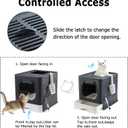 Gefryco Cat Litter Box with Lid, Top Entry Kitten Litter Box with Controlled Access, Covered Enclosed Cat Potty Odor Control for Small to Medium Cats, Scoop and Clean Brush Included (Black)
