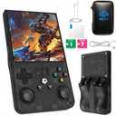 R36MAX Retro Handheld Game Console 2025 Upgraded ,64GB Built-in 18,000+ Classic Games,Portable Open Source Linux System,4.0-inch 4K HD IPS Screen & Video Player (Black 64G)