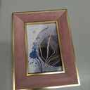 Isaac Jacobs 4x6 Pink Velvet Picture Frame with Metallic Gold Double Border, Photo Frame, Horizontal & Vertical, Made for Tabletop & Wall Display