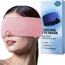 Cooling Eye Mask for Spa Care - Ultra-Flexible Ice Gel for Morning Depuffing & Dark Circles - 360 Eye Coverage - Luxury Self-Care Gifts - Cold Compress for migraines - Reusable Comfortable Pink