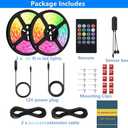 RV Awning Lights, 50FT RV Underglow Led Lights Kit, 12V Multi-Color Exterior Neon Accent Underbody Strip Lights for Camper Motorhome with Extension Cable, Music Sync, Waterproof