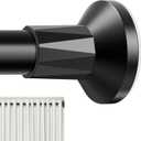 TasticTotes Shower Curtain Rod 30-64 Inch, 1" Diameter Adjustable Spring Tension Rod No Drill Required, Rustproof Stainless Steel, Anti-Slip Bathroom Rod, Black, Matte Finish
