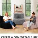 Bean Bag Chair for Adults, Giant Bean Bag Sofa Oversized Beanbag Chairs, Fireside Bean Bag Couch with High Density Sponge Filled Large Bean Bags Chair for Apartment Living Room Bedroom, Black