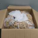 Hand-Woven Rattan Flush Mount Ceiling Light,Farmhouse Light Fixtures Ceiling Mount Boho for Hallway Bedroom Kitchen Entryway Living Room