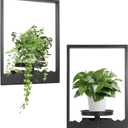 Wall Planters for Indoor Plants Picture Frame Plant Holder Metal Black Hanging Planters Window Plant Shelf Plants Wall Shelf 2 Pack