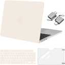 MOSISO Compatible with MacBook Air 13 inch Case M5 2026 M4 2025 M3 M2 2024-2022 A3449 A3240 A3113 A2681, Hard Shell&Keyboard Cover&Screen Film&Type C for MacBook Air 13.6 inch Case, Beige