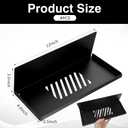 4 Pack Black Magnetic Shelves Organizer, 12x4.8x3.6 Inch Heavy Duty Steel Pegboard Spice Rack Tray for Kitchen Refrigerator Cabinet Whiteboard Office