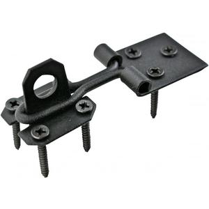 Renovators Supply Manufacturing Door Lock Latch 3 in. Black Wrought Iron Hasp Latch Garage Barn Door Lock with Mounting Hardware