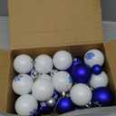 48 Pcs Christmas Hanukkah Ball Ornaments - 12 Styles White Blue Jewish Menorah Chanukah Decorations - Dreidel Star Hanging Ornaments for Xmas Tree Decor