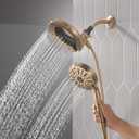 Delta 6-Setting In2ition 2-in-1 Dual Shower Head with Handheld High Pressure ProClean Spray, Brushed Gold Detachable Shower Head with Hose, 1.75 GPM Flow Rate, Champagne Bronze 75655CZ