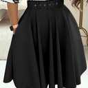 CHICME Women's Summer 2 Piece Outfits Floral Waist Shirred Crop Top and A Line Mini Skirt Set Dressy Casual Outfits (L)